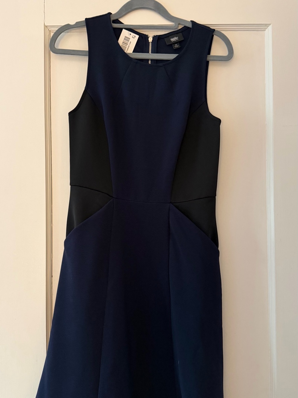 Mossimo Supply Co. Navy and Black Sleeveless Fit-and-Flare Midi Dress